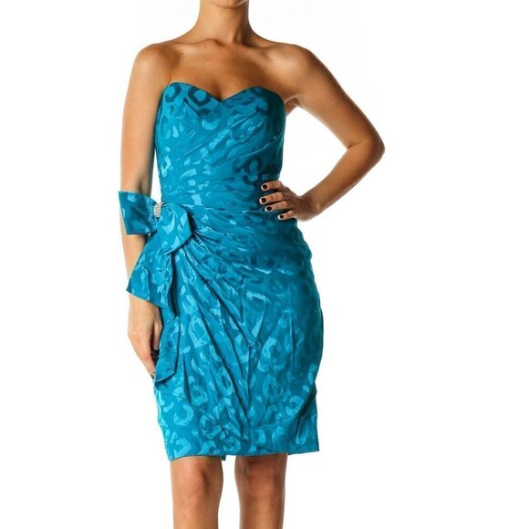 A.J. Bari Dresses & Skirts - A.J. BARI Blue Animal Print Cocktail Sheath Dress